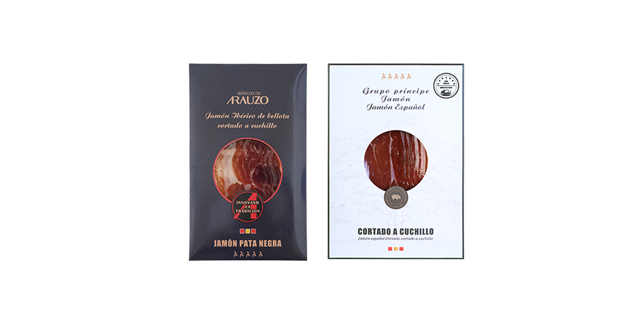 Rebanadas de jamón estándar blanco ibérico 