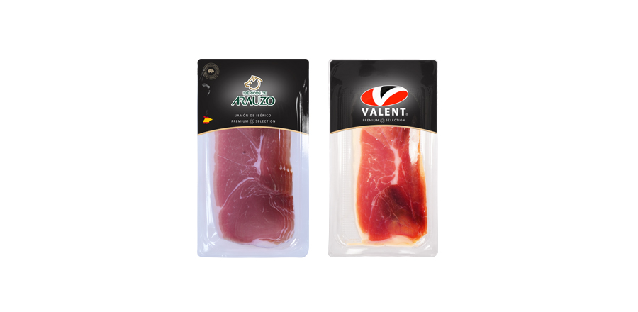Rebanadas de jamón estándar blanco ibérico (recortadas por máquina)