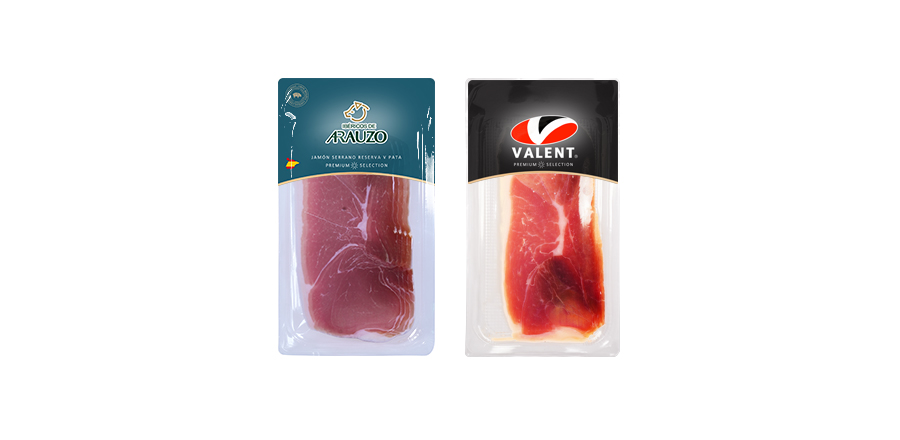 Rebanadas de jamón serrano (corte a máquina y montaje simple)